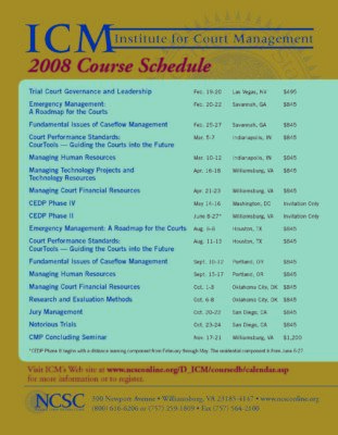 2008 Course Schedule